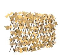 Lot de 5 treillis avec feuilles d'érable artificielles - Orange - 180 x 60 cm - Brise-vue extensible en bois - Pour jardin et terrasse - Facile d'entretien
