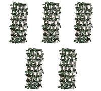 Lot de 5 treillis de clôture en osier extensible avec feuilles artificielles - 180 x 60 cm - Pour jardin, terrasse, animaux de compagnie - Résistant aux intempéries