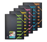 Lot de 5 - Trieur extensible Oxford for student A4 8positions polypro opaque assorti - Trieurs carte à élastique - Bruneau