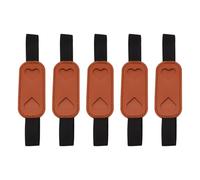 Lot de 5 trousses à crayons en cuir avec bande élastique réglable pour cahiers, planificateurs, journaux, dossiers, classeur à stylos réglable, marron