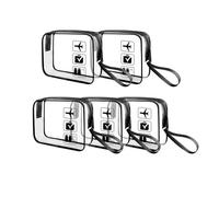 Lot de 5 trousses de toilette transparentes en PVC avec fermeture éclair et poignée de transport, conforme à la TSA pour les voyages en avion