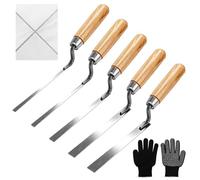 Lot de 5 truelles à joint en acier inoxydable 6/8/10/12/15 mm avec lame en acier inoxydable et poignée souple, outil de maçonnerie pour pointer mortier et carrelage outils ciment et joints