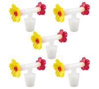 Lot de 5 tubes d'alimentation en forme de colibri avec embout anti-goutte et brosse - Ports d'alimentation multifonctions pour pelouse, jardin, extérieur (type T)