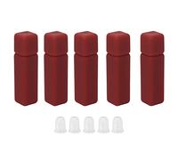 Lot de 5 tubes de baume à lèvres vides en caoutchouc - Texture givrée - Rechargeables - Bouteilles de baume à lèvres rectangulaires - Rouge, Numéro 211