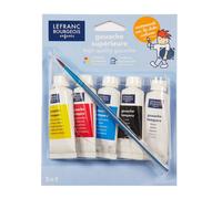 Lefranc Bourgeois Gouache Couleurs Primaires 5X20Ml+1 Pinceau Blister