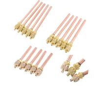 Lot de 5 tubes en cuivre avec outil d'installation de dissolvant de noyau de valve - Valve d'accès en laiton 6,35 mm pour climatiseur, réfrigération, service de charge CVC (ordinaire)