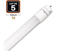 Lot de 5 Tubes Neon LED 18W 120cm T8 Blanc Neutre 4500k Gamme Pro