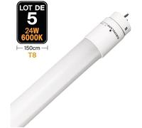 Lot de 5 Tubes Neon LED 23W 150cm T8 Blanc Froid 6000k Gamme Pro
