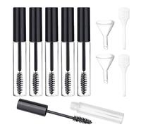 Lot de 5 tubes vides de 10 ml avec brosse à mascara, 2 compte-gouttes, 2 entonnoirs, tubes de mascara rechargeables vides, tubes d'échantillon, flacons de mascara, tubes de mascara, tubes de mascara
