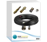 Lot de 5 tuyaux de nettoyage pour tuyaux Kärcher Workzone Aldi Craft HD HDS Raccord 1/8" AG : M22 x 1,5 IG & adaptateur à baïonnette Quick-Click & buse de nettoyage rotative / rigide (50 mètres)