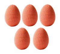 Lot de 5 œufs de Pâques décoratifs en tricot - 5,9 cm - Décorations de table faites à la main - Vase pour salle à manger, fête, lieu de travail