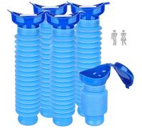Lot de 5 urinoirs rétractables, 750 ml, urinoir d'urgence, réutilisables, pot urinoir portable, toilettes mobiles d'urgence, toilettes mobiles pour enfants, adultes, embouteillage, camping