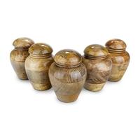 Lot de 5 urnes souvenirs uniques en bois pour cendres humaines, souvenirs pour un être cher perdu