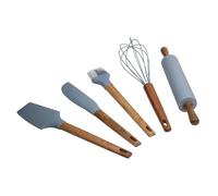 Lot de 5 ustensiles de cuisine en silicone et bois d'acacia San Ignacio
