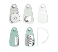 Lot de 5 ustensiles de cuisine portables, râpe, décapsuleur, éplucheur, coupe-pizza, moulin à ail et gingembre, en acier inoxydable, accessoires de cuisine de camping
