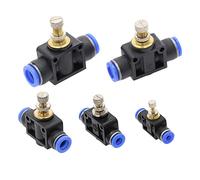 Lot de 5 valves de contrôle du débit d'air 8 mm OD - Régulateur de débit d'air pneumatique - Régulateur de vitesse droit - Push to Connect