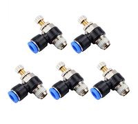 Lot de 5 valves pneumatiques de régulation de débit d'air pour tuyauterie pneumatique (SL4-M5)