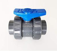 Lot de 5 Vannes Modèle 2020 INTERPLAST à coller 50mm 1"1/2 double union démontable PVC Pression PN16 Vanne à boisseau 50 mm