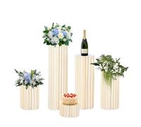 Lot de 5 vases en carton pour mariage - Pliable - Avec couvercle en acrylique - Support de fleurs pliable - Pour mariage, fiançailles, anniversaire, décoration de table