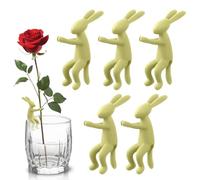 Lot de 5 vases sur le thème du lapin, accessoire antidérapant avec design charmant, outil pour d'intérieur, décoration de rebord de fenêtre avec style pratique, copain robuste pour