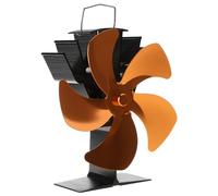 Lot de 5 ventilateurs de poêle à bois efficaces pour brûler des bûches à granulés Noir Alimenté par la chaleur Pas besoin de batterie ou d'électricité