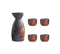 Lot de 5 verres à saké en céramique, 4 tasses à saké, 1 pot à saké