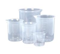 Lot de 5 verres gradués en plastique transparent, résistant à la chaleur, outil de mesure multifonction pour la cuisson des liquides de cuisson 30 ml, 50 ml, 100 ml, 150 ml, 300 ml