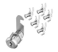 Lot de 5 verrous à came à clé identique, 2,8 cm avec clé, pour porte de rangement, dossiers, tiroirs, boîte à outils, porte de camping-car, en alliage de zinc