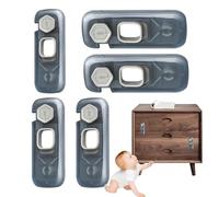 Lot de 5 verrous de porte pour sécurité des - Sans perçage - Sécurité enfant pour lave-vaisselle, four, placard, placard