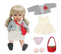 Lot de 5 vêtements de poupée de 30 à 45 cm - Accessoires pour poupée - Tenues mignonnes incluant jupes, vestes, culottes, sac et pantoufles