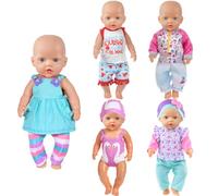 Lot de 5 vêtements et accessoires pour poupée de 35,6 à 43,2 cm comprenant robe, tenues, maillot de bain, chapeau (poupée non incluse)