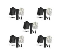 Lot de 5 vêtements pour homme à l'échelle 1/6 - Costume pour figurines pour homme de 30,5 cm - Chemise blanche