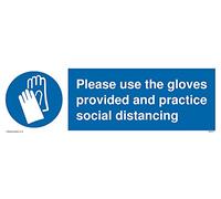 Lot de 5 - Veuillez utiliser les gants fournis et pratiquer la distanciation sociale avec les gants de protection