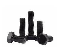 Lot de 5 vis à tête hexagonale M7 noires en acier 8.8, pas de 1.0(M7 1.0 x 30mm)