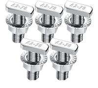 Lot de 5 vis à tête marteau - M10 x 25 - En acier inoxydable A2-70,5 - Avec écrous crantés - Écrous à bride - Vis à double filetage M10 - Pour rail de montage solaire PV, serre et profil en aluminium