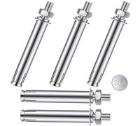 Lot de 5 vis d'ancrage M10 x 100 mm en acier inoxydable pour charges lourdes Vis d'expansion pour la construction murale