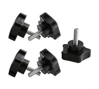 Lot de 5 vis de fixation à poignée en étoile avec boutons à tête en caoutchouc offrant un placage uniforme et des fils en acier au carbone haute dureté, pour la réparation domestique et les machines