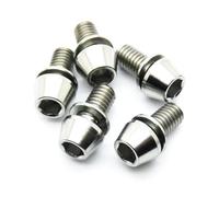 Lot de 5 vis hexagonales M5 5 mm à tête conique en titane anodisé TC4 en alliage (M5 x 10 mm, argenté)