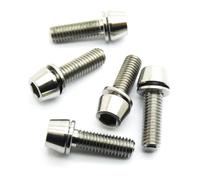Lot de 5 vis hexagonales M5 5 mm à tête conique en titane anodisé TC4 en alliage (M5 x 16 mm, argenté)