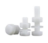 Lot de 5 vis M5 hexagonales extérieures en nylon avec écrous et rondelles, filetage métrique, boulons isolés en plastique.(12mm)