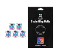 Lot de 5 vis M8 x 10 mm pour plateau de vélo de route avec écrous M8 x 6,5 mm pour le montage de pédaliers sur les bras de manivelle et les ensembles de plateaux (colorés)