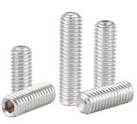 Lot de 5 vis sans tête hexagonale 3/8-16 x 3/8, pointe cylindrique sans tête, boulon sans tête, boulon sans tête à pointe plate, entraînement hexagonal interne, acier inoxydable 304, extrémité concave