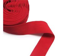Lot de 5 yards (4,47 m) de ruban élastique uni de 20 mm (3/4") for pliage, en spandex, satin, dentelle, garniture de couture et accessoires de confection.(Red401)