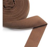 Lot de 5 yards (4,47 m) de ruban élastique uni de 20 mm (3/4") for pliage, en spandex, satin, dentelle, garniture de couture et accessoires de confection.(Coffee306)