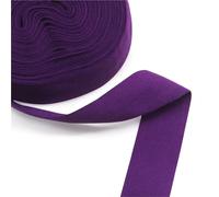 Lot de 5 yards (4,47 m) de ruban élastique uni de 20 mm (3/4") for pliage, en spandex, satin, dentelle, garniture de couture et accessoires de confection.(Purple500)