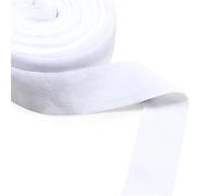 Lot de 5 yards (4,47 m) de ruban élastique uni de 20 mm (3/4") for pliage, en spandex, satin, dentelle, garniture de couture et accessoires de confection.(White000)