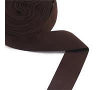 Lot de 5 yards (4,47 m) de ruban élastique uni de 20 mm (3/4") for pliage, en spandex, satin, dentelle, garniture de couture et accessoires de confection.(Coffee302)