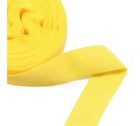 Lot de 5 yards (4,47 m) de ruban élastique uni de 20 mm (3/4") for pliage, en spandex, satin, dentelle, garniture de couture et accessoires de confection.(Yellow605)