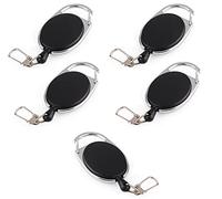 Lot de 5 yoyos à clés avec corde de 60 cm - Porte-badge - 6,5 x 3,5 cm - Porte-clé extensible - Mousqueton pour pantalon - Porte-badge JoJo - Clip rétractable - Porte-cartes - Porte-clés