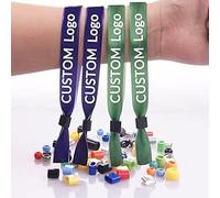 Lot de 50/100/200 bracelets de fête en tissu colorés pour événements, cadeaux personnalisés (personnalisés, 50 pièces)